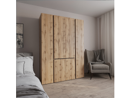 Шкаф распашной Сура 2 (1500х2100х480) Дуб вотан/ графит