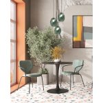 Стул обеденный Masey с подлокотниками зеленый