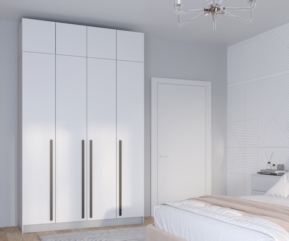 Набор Шкаф Бостон 1600+антресоль белый (шкаф+антресоль)