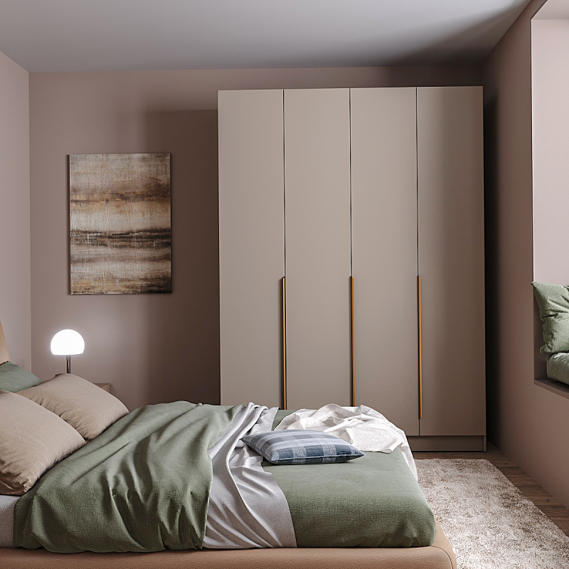 Шкаф Голд Бостон 1600*2200*520 Бежевый (Глиняный Серый )