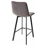 Полубарный стул CHILLI-QB SQUARE графит #14, велюр/ черный каркас (H=66cm) М-City