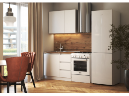Кухонный гарнитур "Мальм" 1.0 (Белый, столешница Дуб Вотан