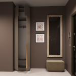 Прихожая Голд Бостон Антресоль А600 (600х400х350)(Бежевый(Глинянный/серый)