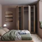 Шкаф Голд Бостон 1600*2200*520 Бежевый (Глиняный Серый )