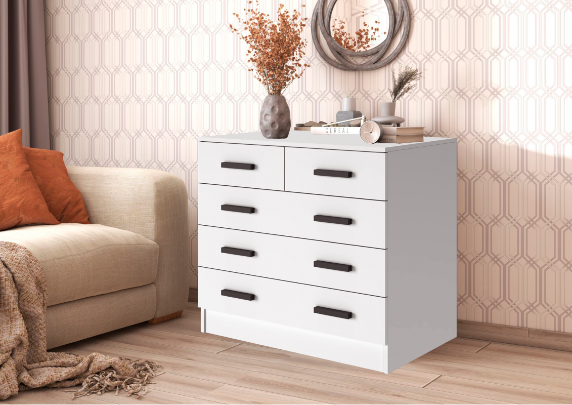 Комод Бостон 810*800*500 с 3+2 ящика (Белый)