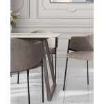 Стол обеденный Vermont 140*80 см керамика белая ножки серые