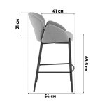 Стул полубарный Melia серый