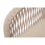 "Канны" кресло плетеное из роупа, каркас алюминий белый муар, роуп бежевый круглый, ткань бежевая 15052