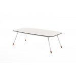 "Верона" журнальный стол из HPL 120х65, H40, каркас белый муар, цвет столешницы "молочный"