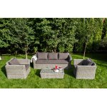 "Капучино" лаунж-зона из искусственного ротанга (гиацинт), цвет серый