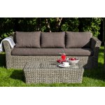 "Капучино" лаунж-зона из искусственного ротанга (гиацинт), цвет серый