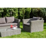 "Капучино" лаунж-зона из искусственного ротанга (гиацинт), цвет серый