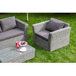 "Капучино" лаунж-зона из искусственного ротанга (гиацинт), цвет серый