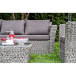 "Капучино" лаунж-зона из искусственного ротанга (гиацинт), цвет серый