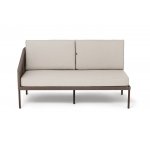 "Канны" правый модуль плетеный из роупа, каркас алюминий коричневый (RAL8016) муар, роуп коричневый круглый, ткань бежевая 15052