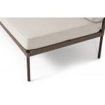 "Канны" правый модуль плетеный из роупа, каркас алюминий коричневый (RAL8016) муар, роуп коричневый круглый, ткань бежевая 15052