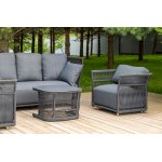 "Лугано" лаунж-зона 5-местная плетеная из роупа (веревки), каркас алюминиевый темно-серый, роуп темно-серый