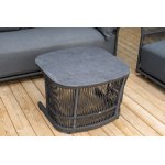 "Лугано" лаунж-зона 5-местная плетеная из роупа (веревки), каркас алюминиевый темно-серый, роуп темно-серый