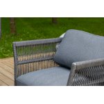 "Лугано" лаунж-зона 5-местная плетеная из роупа (веревки), каркас алюминиевый темно-серый, роуп темно-серый