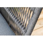 "Лугано" лаунж-зона 5-местная плетеная из роупа (веревки), каркас алюминиевый темно-серый, роуп темно-серый