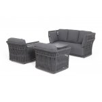 "Лугано" лаунж-зона 5-местная плетеная из роупа (веревки), каркас алюминиевый темно-серый, роуп темно-серый