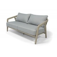 "Брюссель" диван двухместный из искусственного ротанга, цвет серый, каркас под дерево (холодно-бежевый)