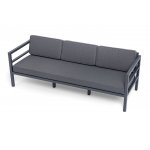 "Эстелья" диван 3-местный, каркас алюминий темно-серый (RAL7024) муар, ткань темно-серая 027