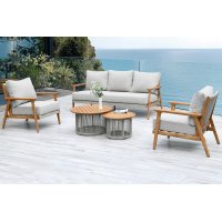 "Копенгаген" лаунж-зона 5-местная плетеная из роупа, каркас тик, цвет бежевый "Копенгаген" лаунж-зона 5-местная плетеная из роупа, каркас тик, цвет бежевый