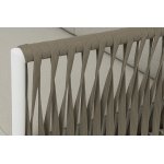 "Касабланка" диван модульный плетеный из роупа, каркас алюминий, роуп серо-коричневый 23мм, ткань бежевая 15052