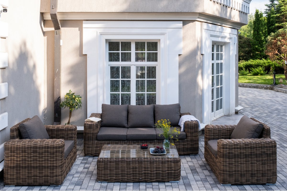 "Палермо" лаунж-зона из искусственного ротанга, цвет соломенный "Палермо" лаунж-зона из искусственного ротанга, цвет соломенный