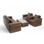 "Палермо" лаунж-зона из искусственного ротанга, цвет соломенный "Палермо" лаунж-зона из искусственного ротанга, цвет соломенный