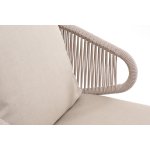 "Милан" кресло плетеное из роупа, каркас алюминий белый муар, роуп бежевый круглый, ткань бежевая 15052