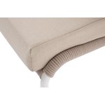 "Милан" кресло плетеное из роупа, каркас алюминий белый муар, роуп бежевый круглый, ткань бежевая 15052