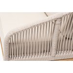 "Канны" диван 2-местный плетеный из роупа, основание дуб, роуп бежевый круглый, ткань бежевая 15052