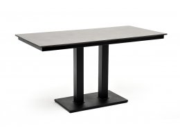 Каффе интерьерный стол из HPL квадратный 140х70см, цвет серый гранит, подстолье двойное черное чугун Каффе интерьерный стол из HPL квадратный 140х70см, цвет серый гранит, подстолье двойное черное чугун