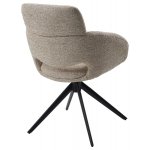 Стул АРНЭ (ARNE) 360 град, цвет БЕЖЕВЫЙ EYELASH -120, фактурный шенилл / ЧЕРНЫЙ каркас, ®DISAUR