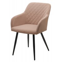 Стул BRANDY 505-4 Латте, велюр беспальчиковый / черный каркас, М-City