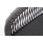 "Канны" диван 3-местный плетеный из роупа, каркас алюминий белый муар, роуп светло-серый круглый, ткань темно-серая 027 "Канны" диван 3-местный плетеный из роупа, каркас алюминий белый муар, роуп светло-серый круглый, ткань темно-серая 027