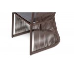 "Романо" стул плетеный из роупа, каркас алюминий коричневый (RAL8016) муар, роуп коричневый круглый, ткань темно-серая 027