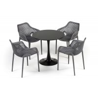 "Беллини" обеденная группа на 4 персоны, цвет темно-серый "Беллини" обеденная группа на 4 персоны, цвет темно-серый