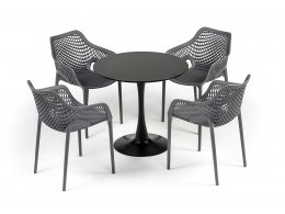 "Беллини" обеденная группа на 4 персоны, цвет темно-серый "Беллини" обеденная группа на 4 персоны, цвет темно-серый