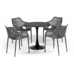 "Беллини" обеденная группа на 4 персоны, цвет темно-серый