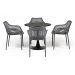 "Беллини" обеденная группа на 4 персоны, цвет темно-серый