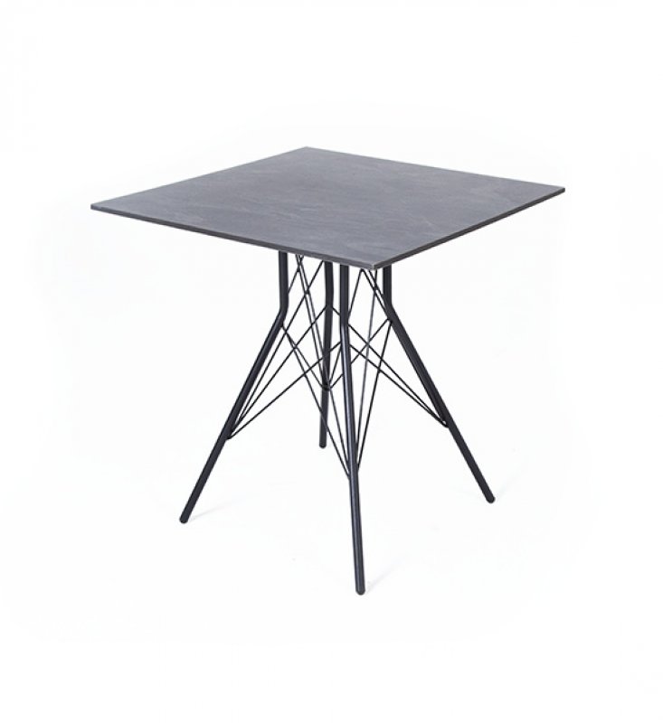 "Конте" интерьерный стол из HPL 70x70см, цвет "серый гранит"
