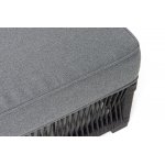 "Ривьера" шезлонг плетеный из роупа, каркас алюминий темно-серый (RAL7024) муар, роуп темно-серый круглый, ткань темно-серая 027