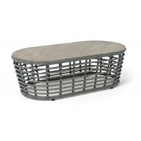 "Валенсия" журнальный столик из искусственного ротанга, цвет серый