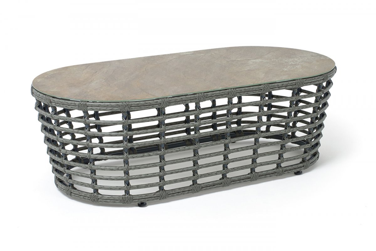 "Валенсия" журнальный столик из искусственного ротанга, цвет серый