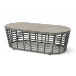 "Валенсия" журнальный столик из искусственного ротанга, цвет серый