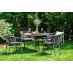 "Диего" обеденная группа на 4 персоны со стульями "Марсель", столешница "серый гранит"