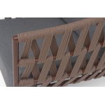 "Диего" кресло плетеное из роупа, каркас алюминий коричневый (RAL8016) муар, роуп коричневый круглый, ткань темно-серая 027